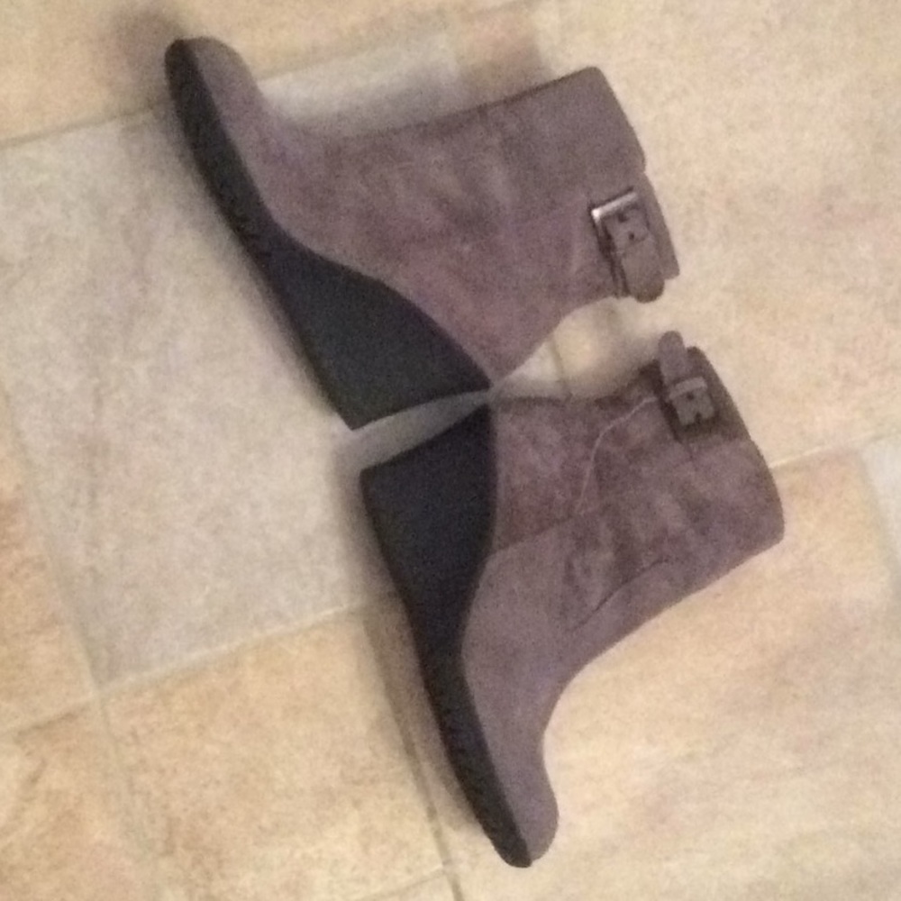 Grey Suede Booties